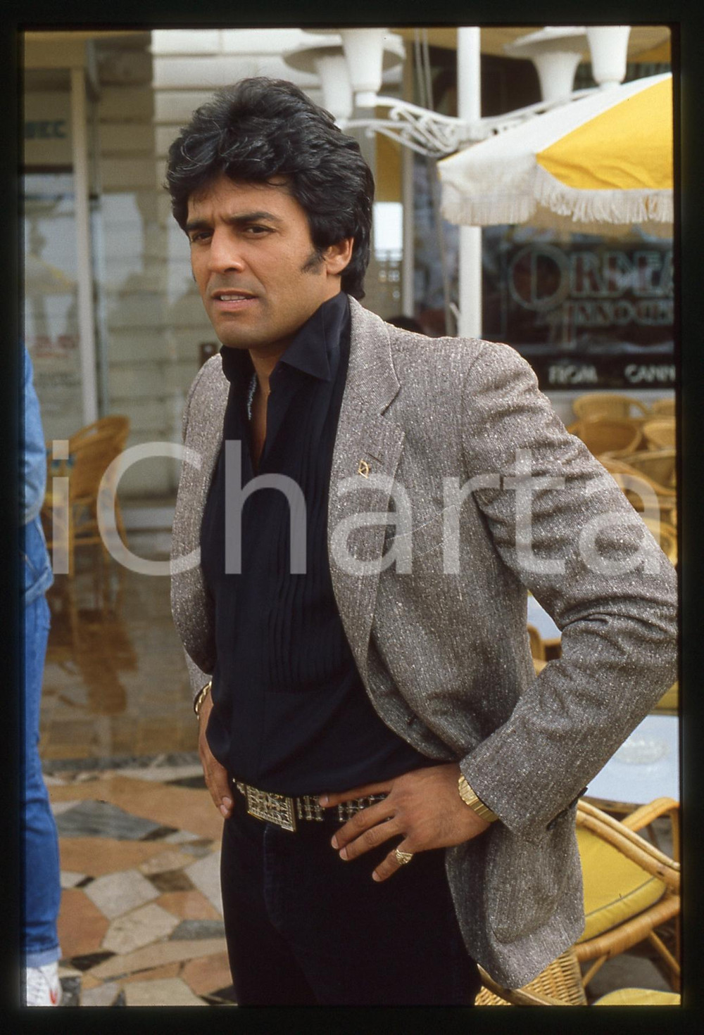 35mm vintage slide* 1990ca CANNES (?) Erik ESTRADA Ritratto dell'attore (23)