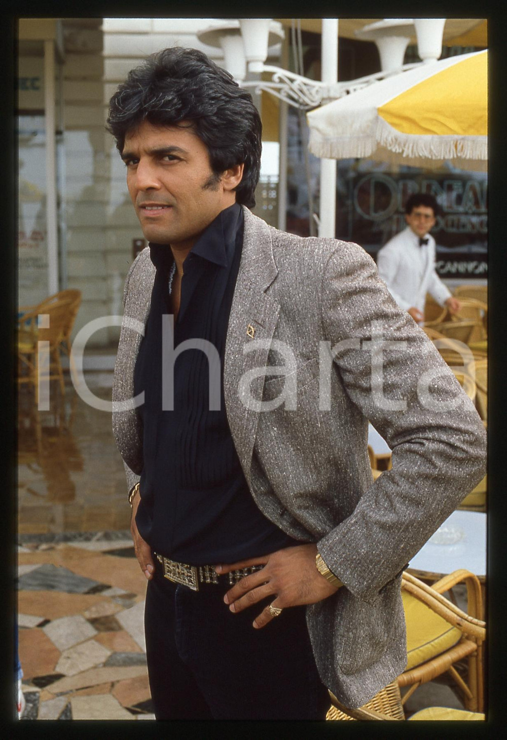 35mm vintage slide* 1990ca CANNES (?) Erik ESTRADA Ritratto dell'attore (24)
