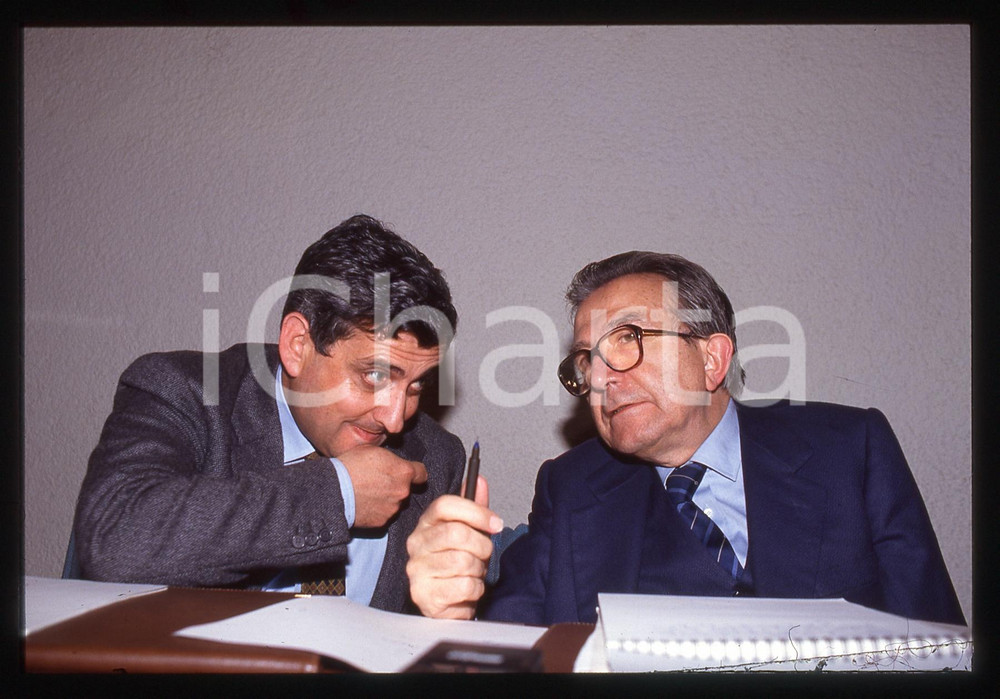 35mm vintage slide* 1991 ITALIA - POLITICA Giulio ANDREOTTI e Paolo DEL MESE