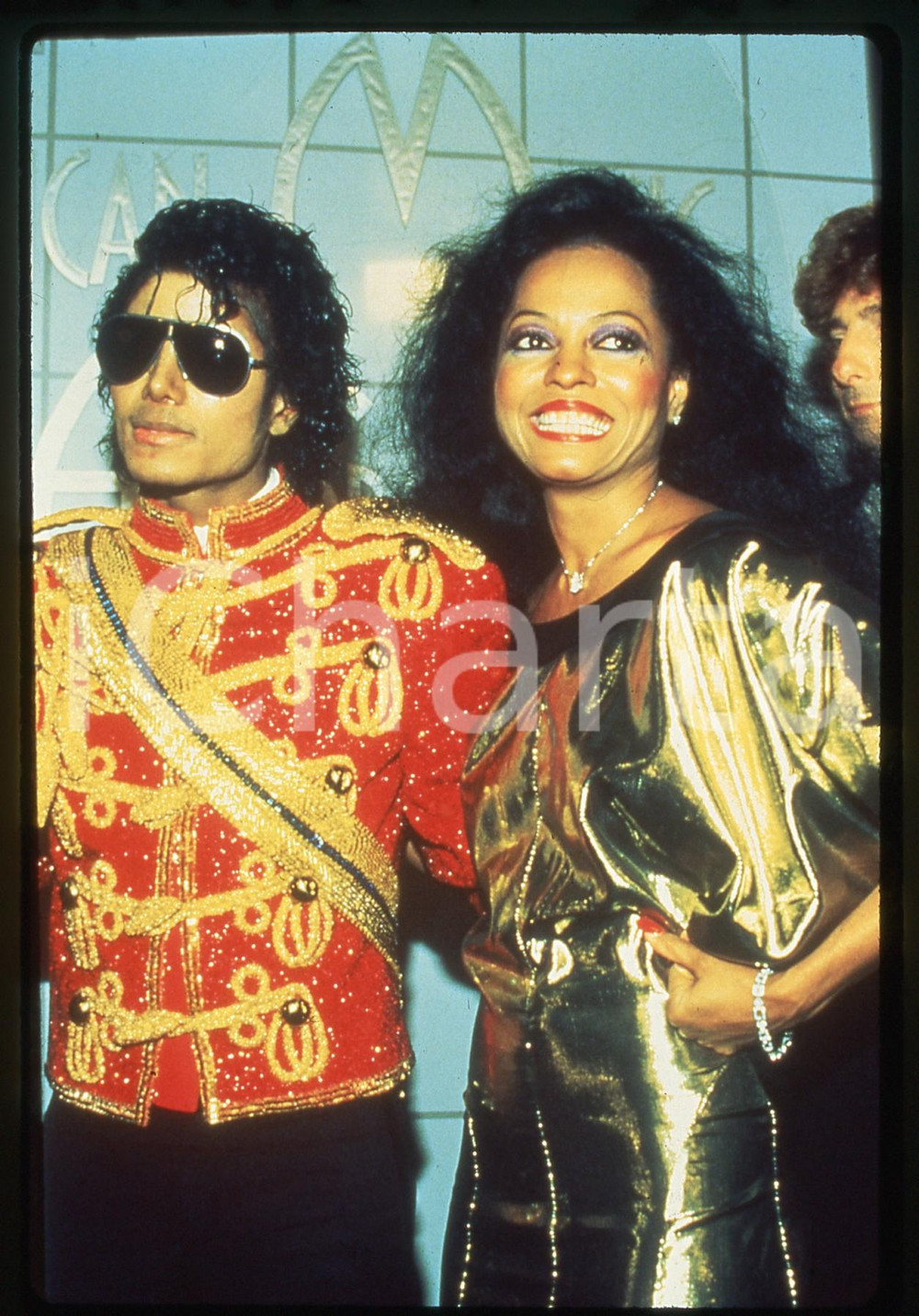 Fotografia d epoca originale 35mm vintage slide 1984 LOS ANGELES Michael JACKSON e Diana ROSS agli AMAs 1