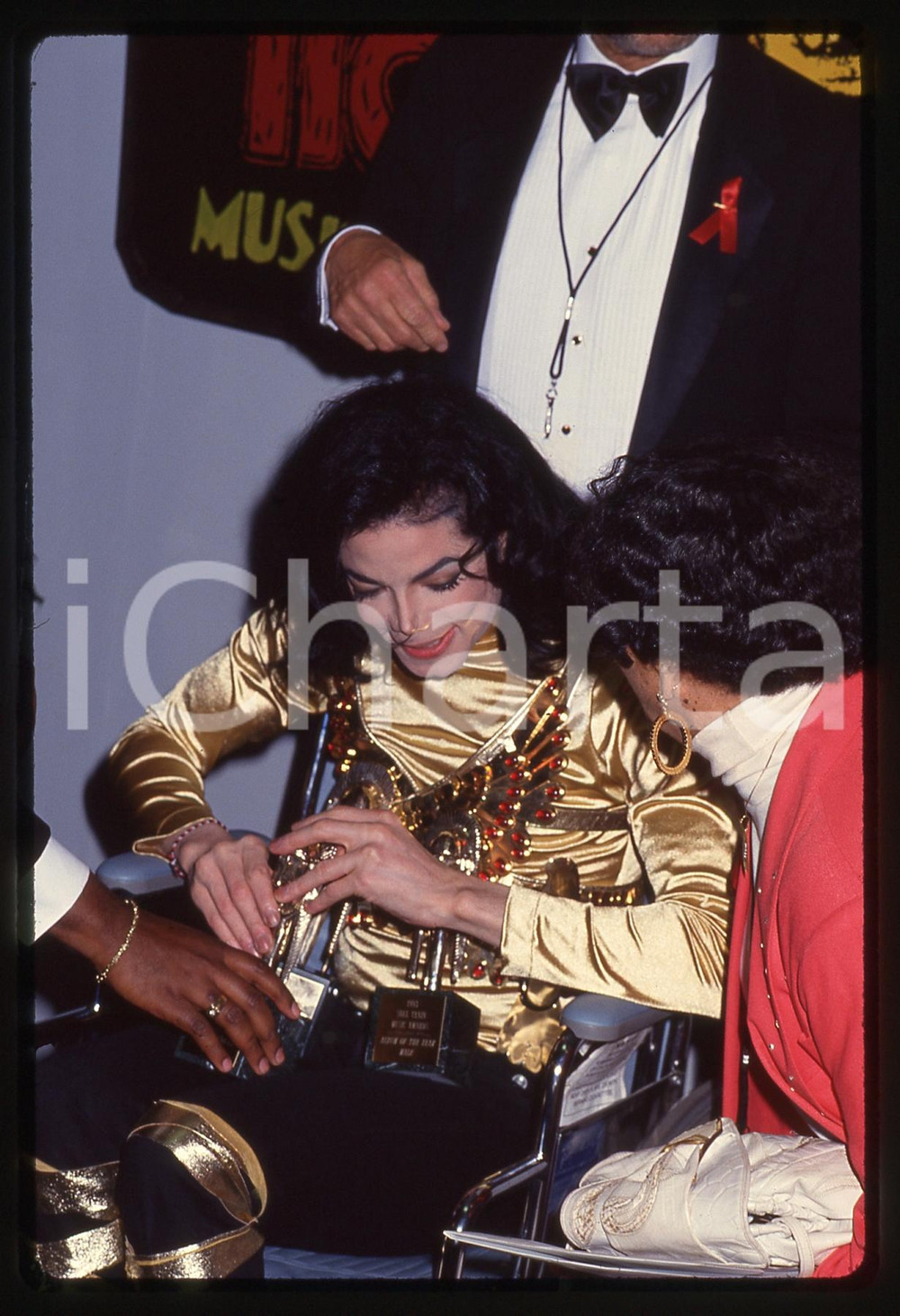 Fotografia d epoca originale 35mm vintage slide 1993 LOS ANGELES Michael JACKSON  American Music Awards 2 1