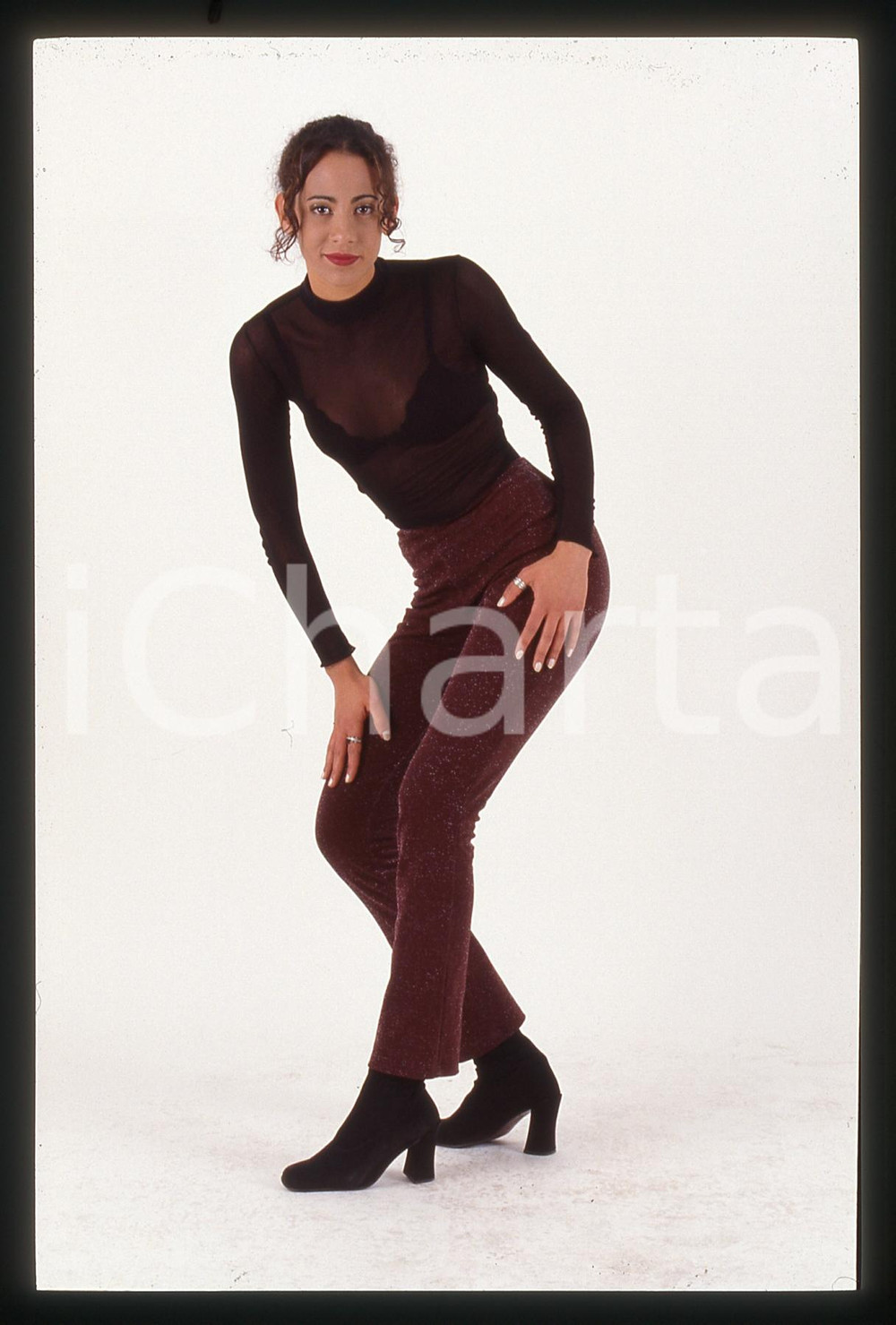 35mm vintage slide* 1995ca SPETTACOLO Nadia ABUBAKER Ritratto cantante attrice 2
