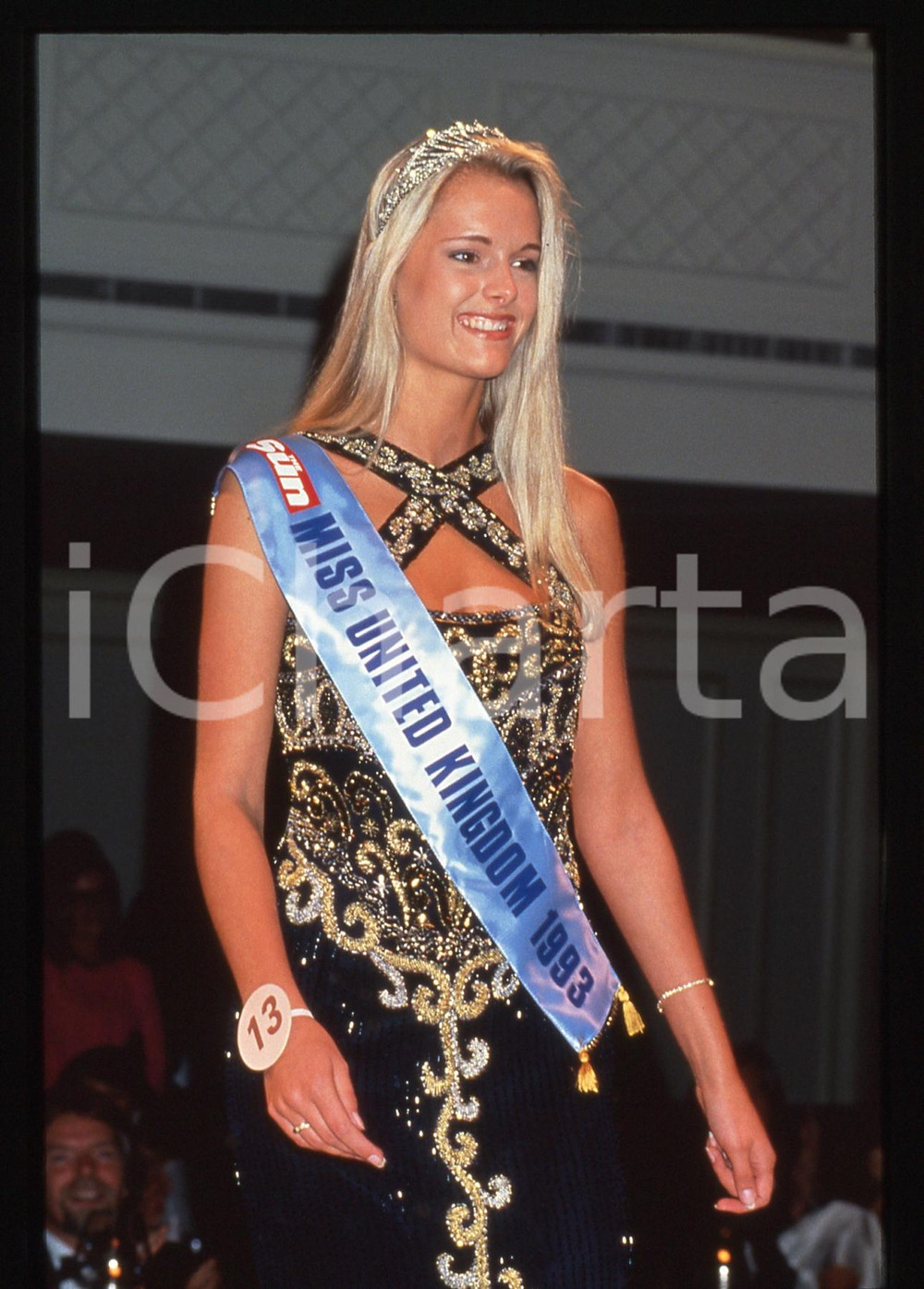 35mm vintage slide* 1993 UK Amanda JOHNSON Ritratto Miss United Kingdom (1)