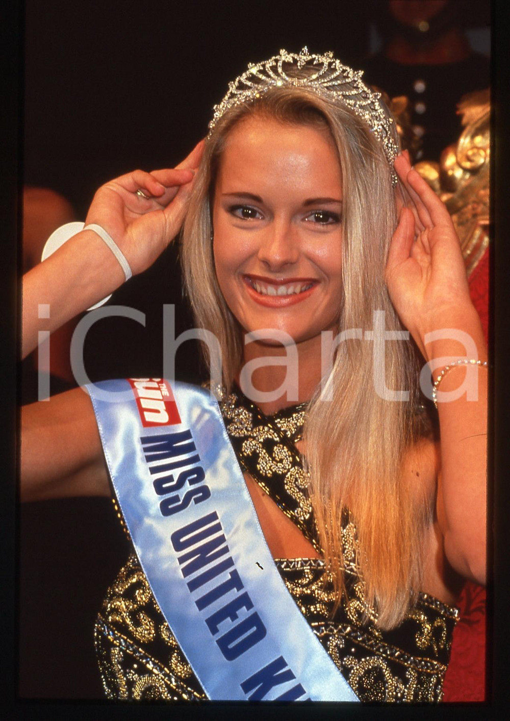 35mm vintage slide* 1993 UK Amanda JOHNSON Ritratto Miss United Kingdom (2)