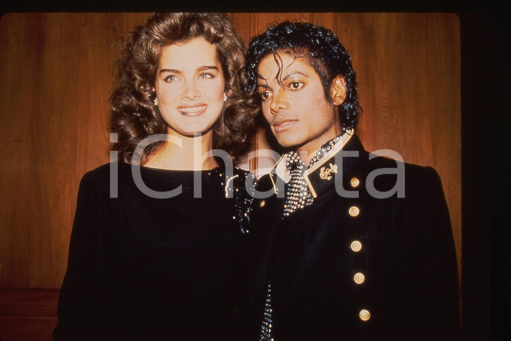 Fotografia d epoca originale 35mm vintage slide 1984 NEW YORK  MUSICA Michael JACKSON e Brooke SHIELDS 1