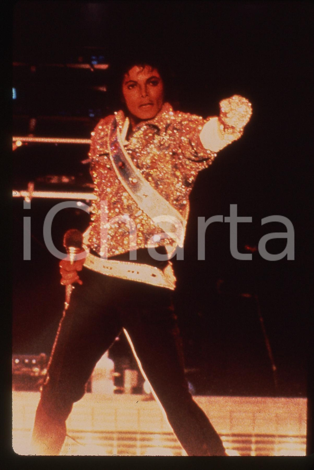 Fotografia d epoca originale 35mm vintage slide 1985ca MUSICA Michael JACKSON durante un concerto 1 1