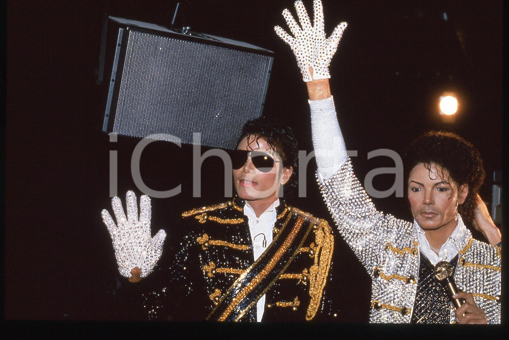Fotografia d epoca originale 35mm vintage slide 1985 LONDON Michael JACKSON al  Madame Tussauds Wax Museum 3 1