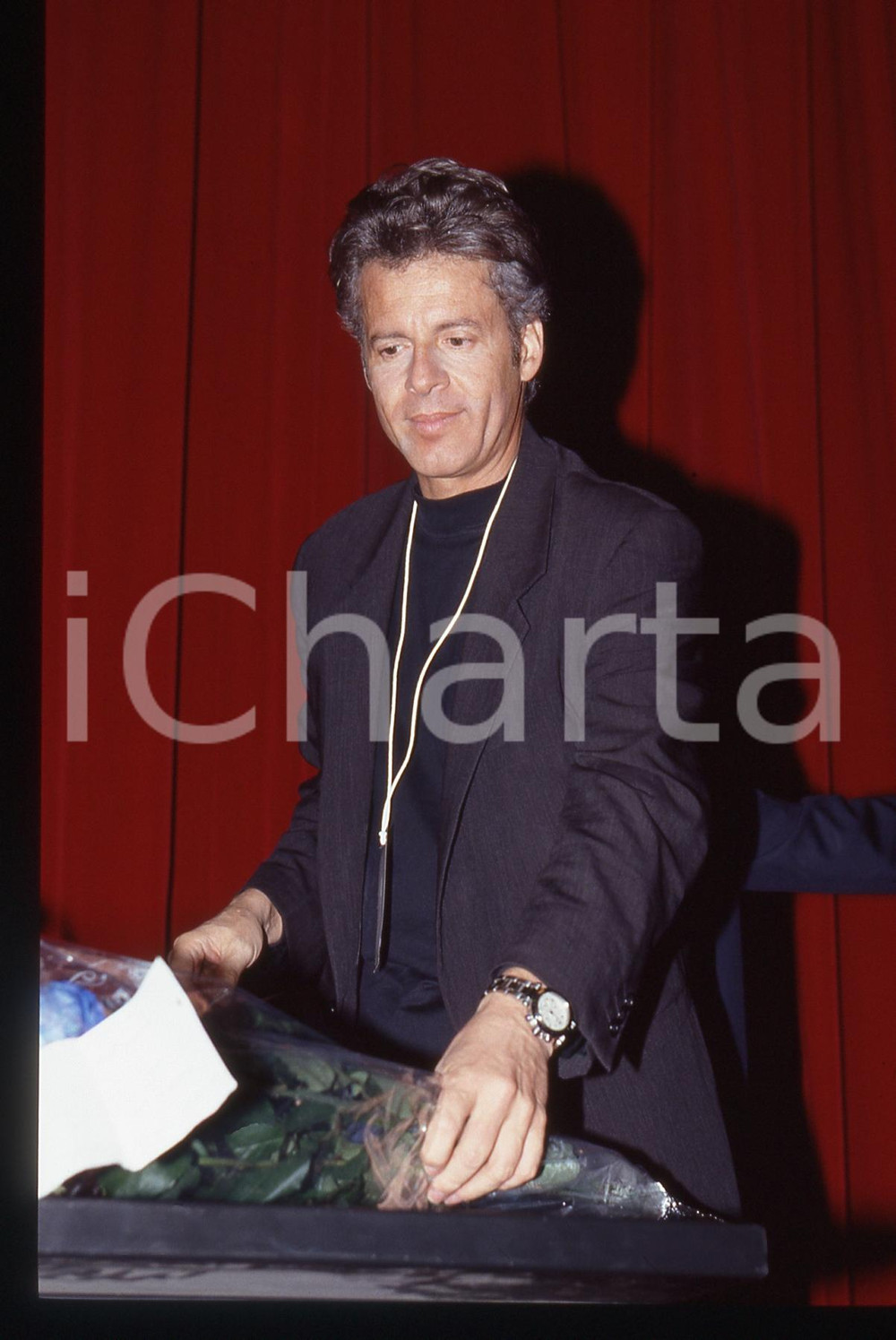 35mm vintage slide* 1998 MILANO Claudio BAGLIONI Conferenza stampa DA ME A TE 1