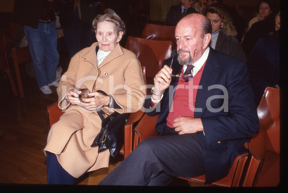 35mm vintage slide* 1991 ROMA Edda MUSSOLINI con Fabrizio CIANO (1)