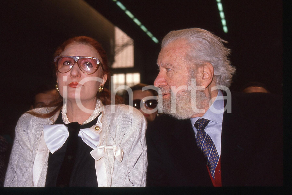 35mm vintage slide* 1985ca ITALIA Vittorio MUSSOLINI con Monica BUZZEGOLI 
