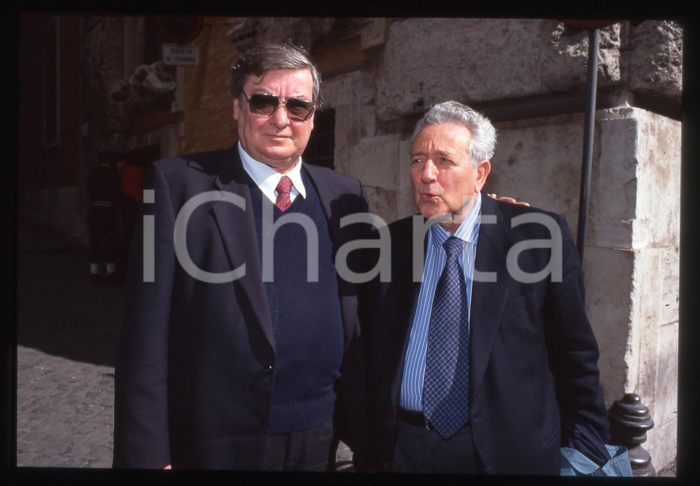 35mm vintage slide* 1995ca ROMA MSI Pino RAUTI con Guido MUSSOLINI (1)