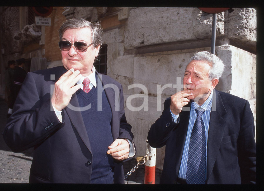 35mm vintage slide* 1995ca ROMA MSI Pino RAUTI con Guido MUSSOLINI (2)