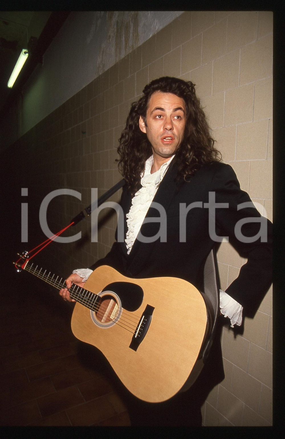 35mm vintage slide* 1990ca MUSICA Bob GELDOF Ritratto con chitarra (1)