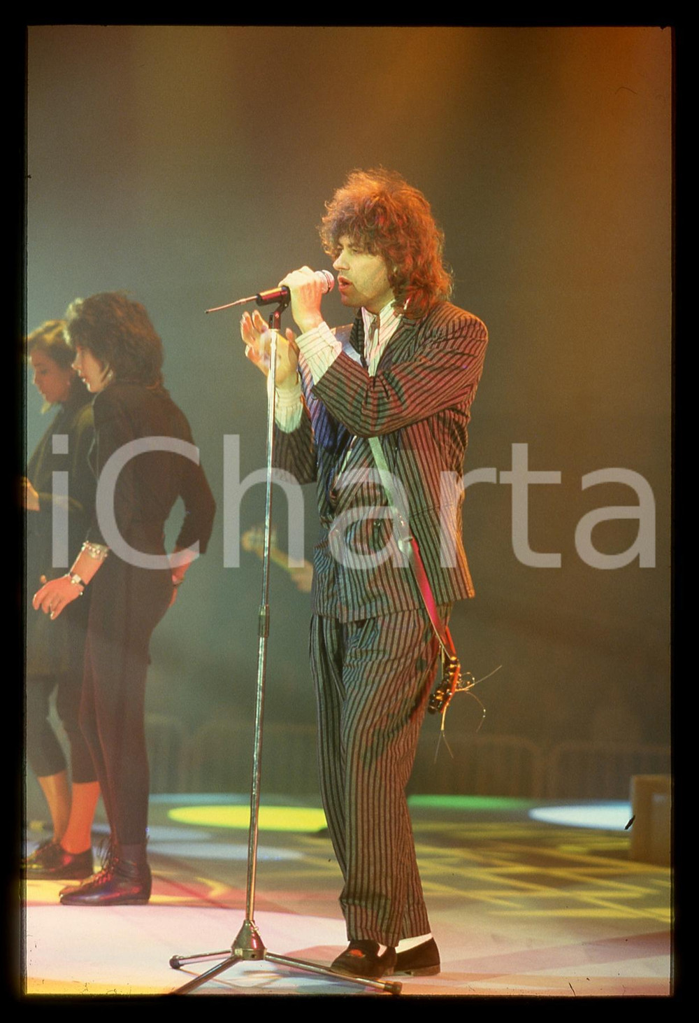 35mm vintage slide* 1987 SANREMO Bob GELDOF durante esibizione al PALAROCK (1) 