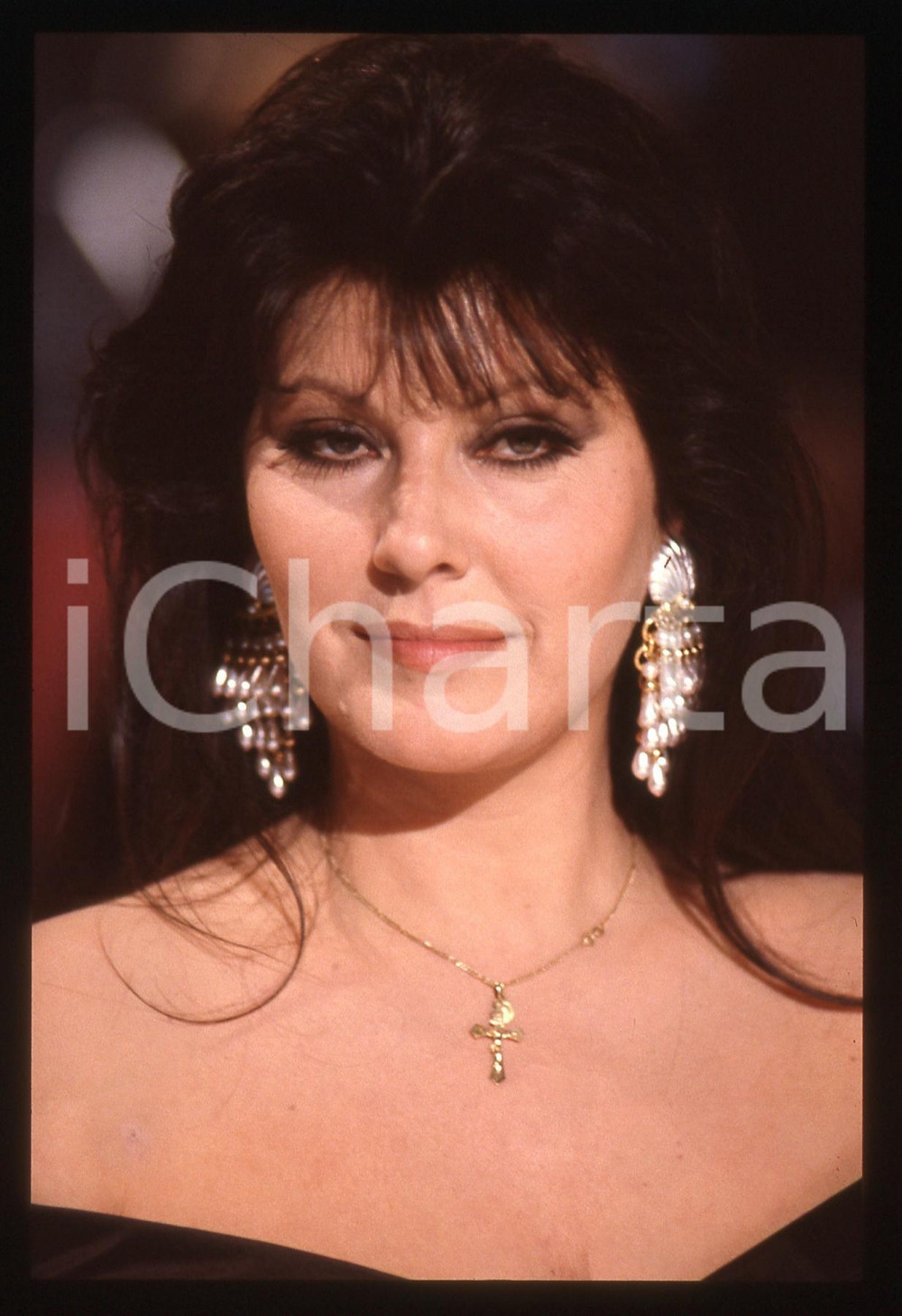 35mm vintage slide* 1990 RAI 2 Claudia MORI durante programma Dudù Dudù (6)