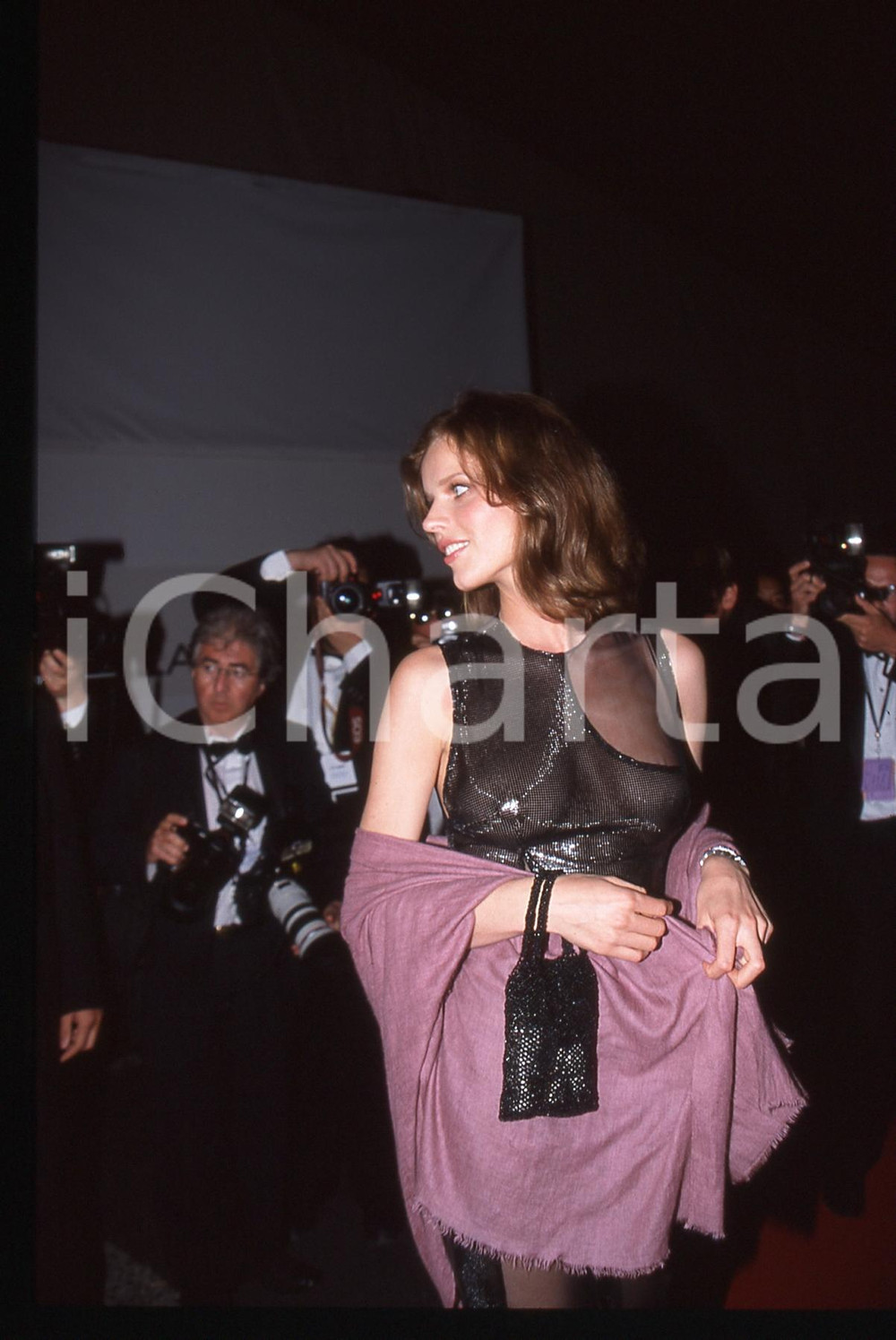 35mm vintage slide* 1998 CANNES Eva HERZIGOVA al Festival del Cinema (1)