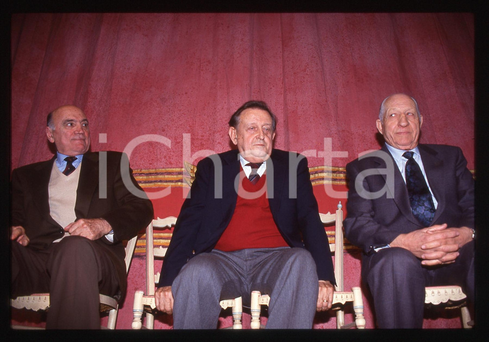 35mm vintage slide* 1990ca CICLISMO Gino BARTALI Fiorenzo MAGNI ad un convegno 1