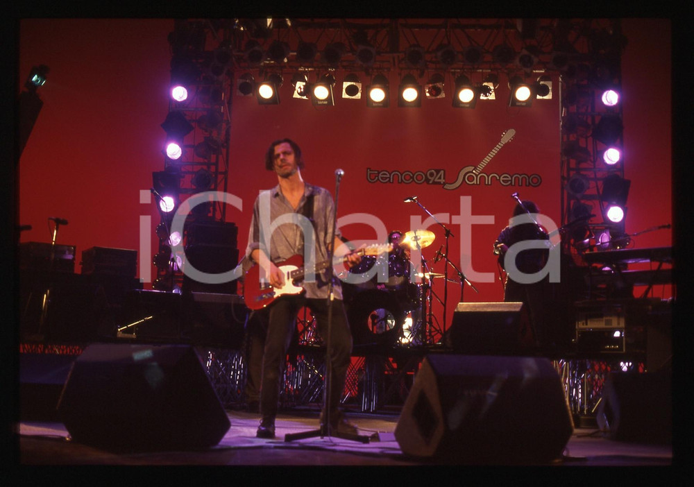 35mm vintage slide* 1994 SANREMO Federico FIUMANI dei DIAFRAMMA al TENCO 94 (2)