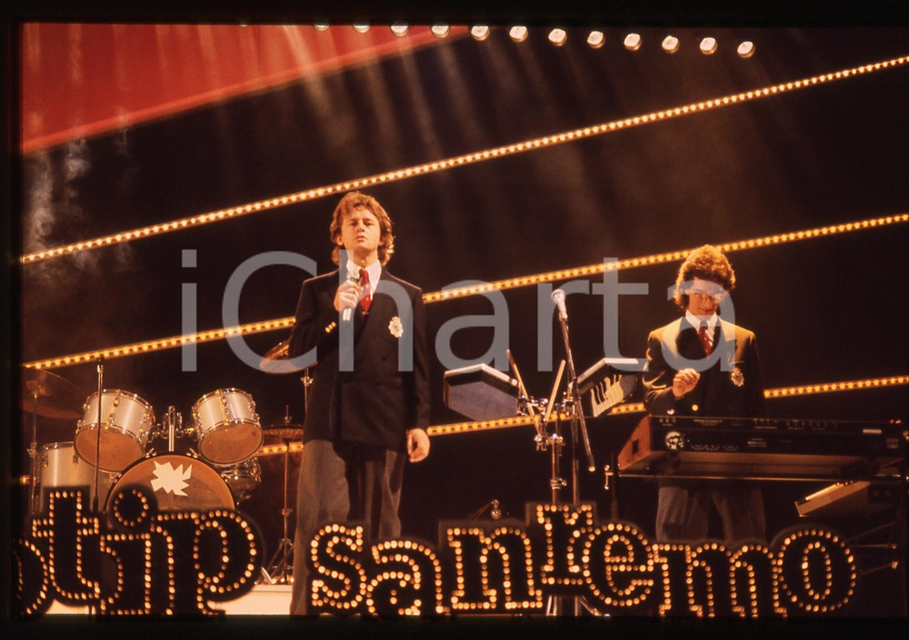 35mm vintage slide* 1984 FESTIVAL SANREMO Bruno BERGONZI Mike LOGAN dei DHUO 2