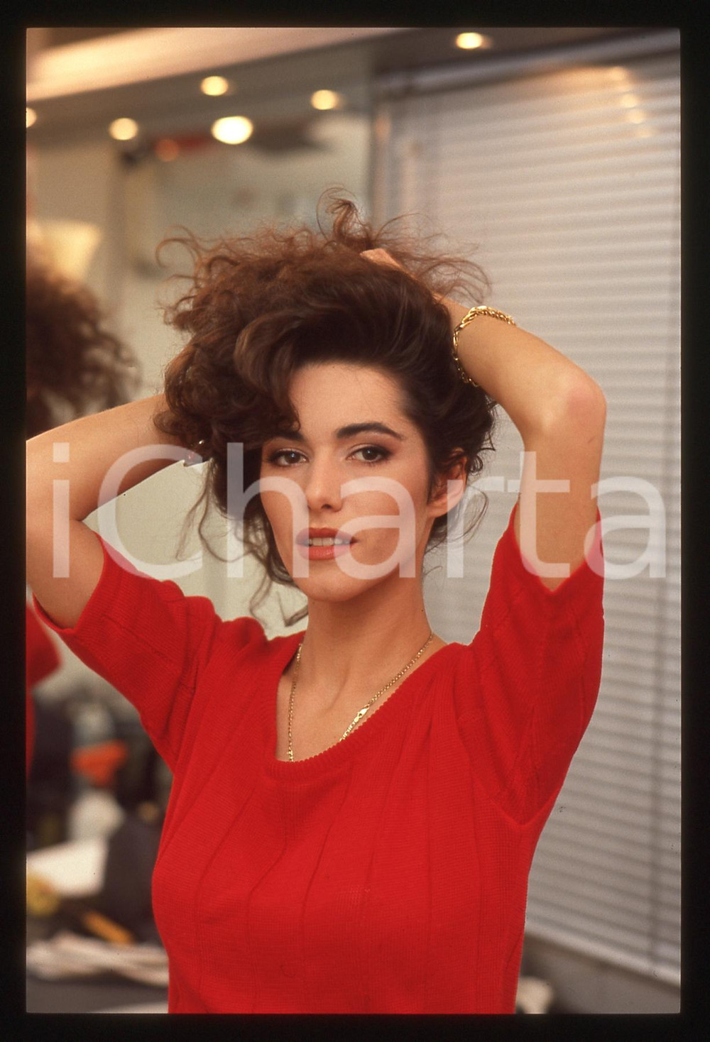 35mm vintage slide* 1990ca COSTUME Emanuela FOLLIERO Conduttrice televisiva (1)