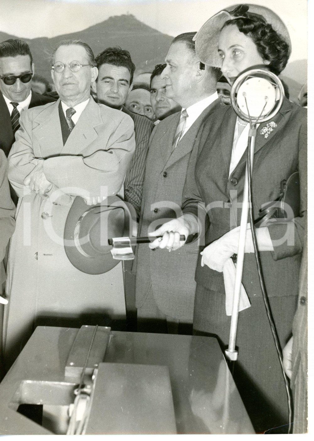 1950 ca GENOVA Alcide DE GASPERI durante cerimonia ufficiale - Foto 13x18 cm