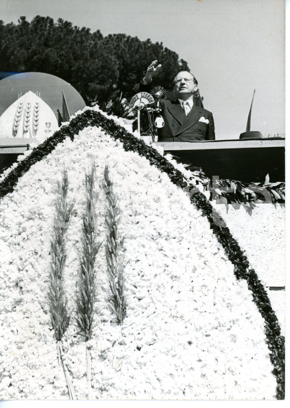 1953 ROMA Congresso COLDIRETTI - Discorso di Alcide DE GASPERI - Foto 13x18 cm