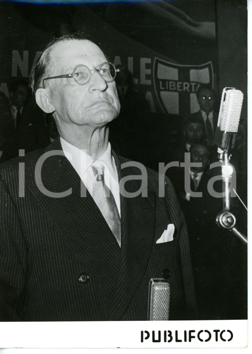 1954 NAPOLI Congresso DC - Ritratto di Alcide DE GASPERI - Fotografia 13x18 cm
