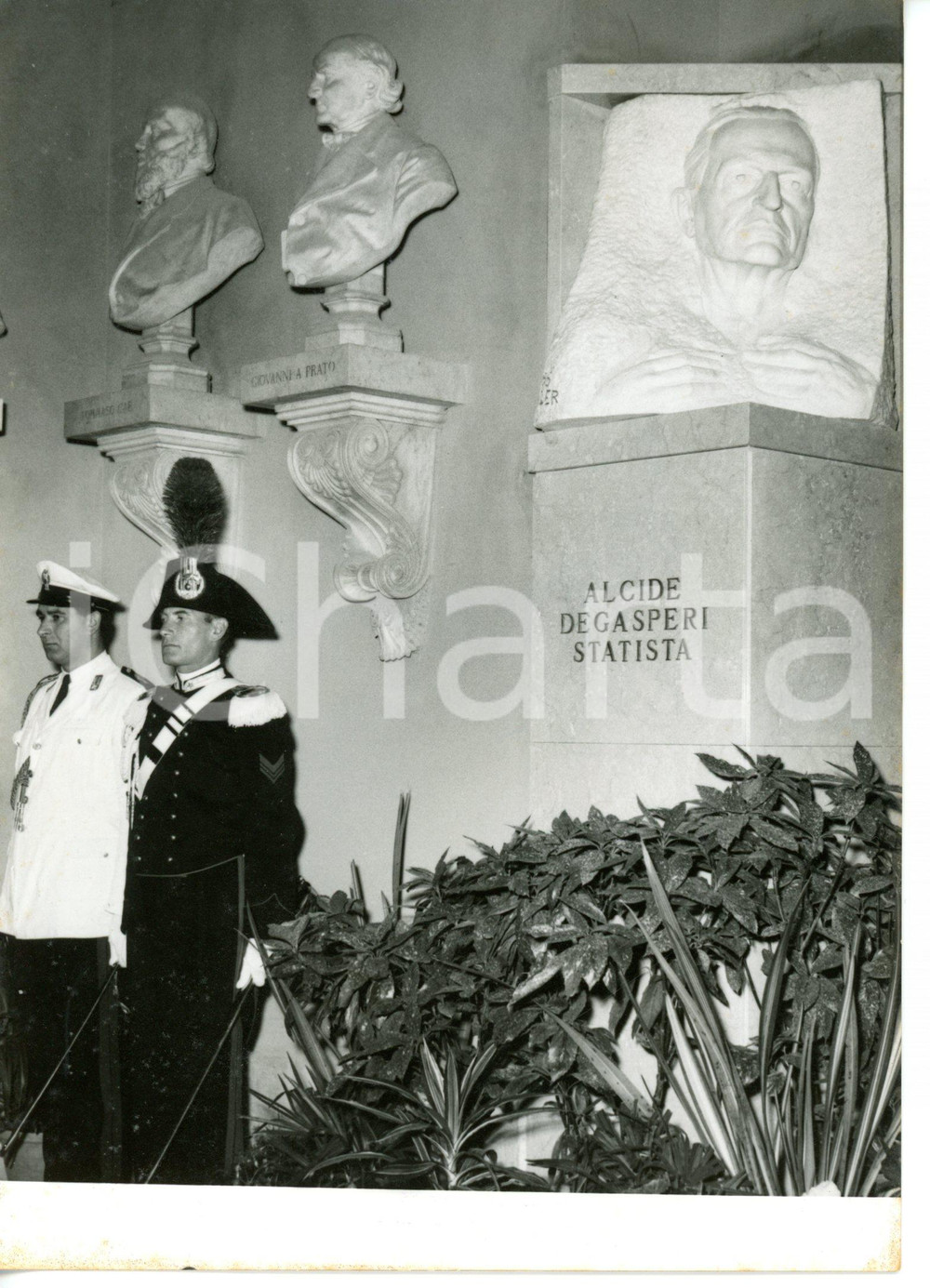 1955 TRENTO Cimitero Monumentale - Inaugurazione busto Alcide DE GASPERI *Foto