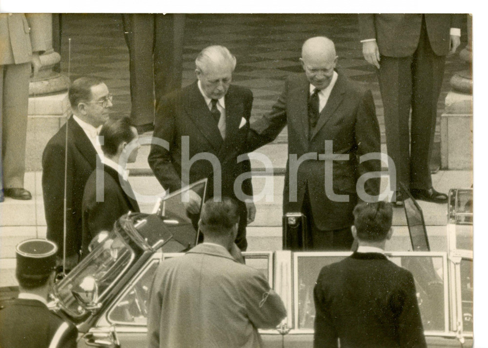 1960 PARIS Palazzo dell'Eliseo - Dwight EISENHOWER con Harold MACMILLAN *Foto