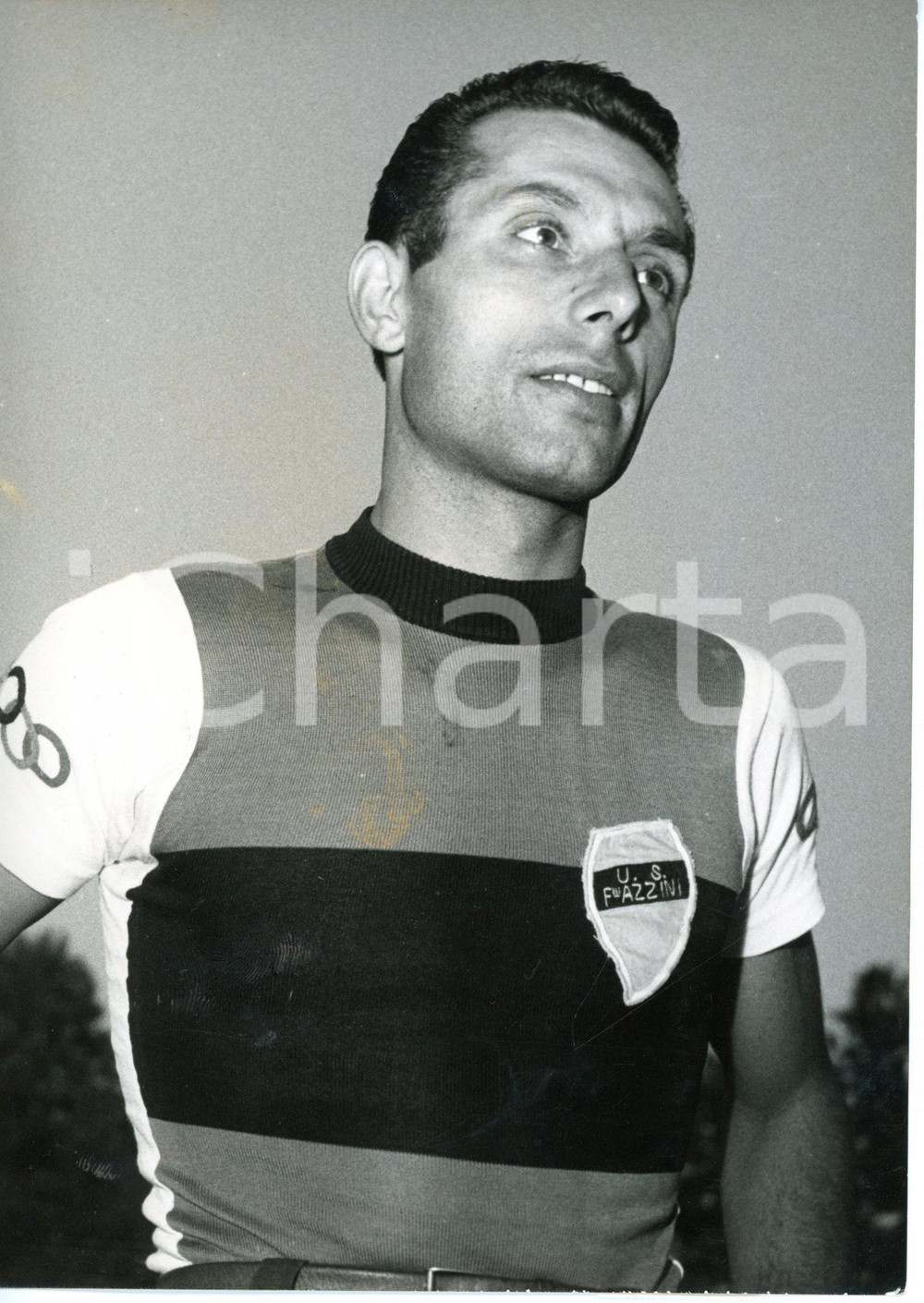 1955 DALMINE - CICLISMO SU PISTA Ritratto di Loris CAMPANA *Foto 13x18 cm