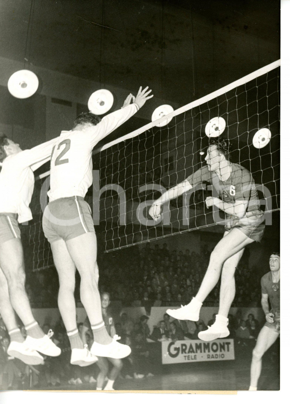 1960 PARIS PALLAVOLO Francia-URSS 0-3 - Muro della difesa francese *Foto 13x18