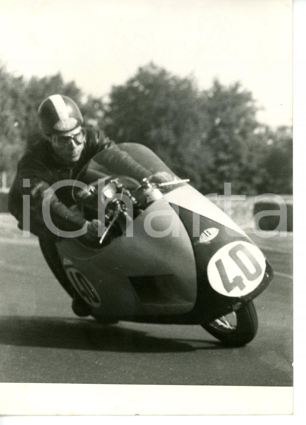 1955 MONZA Prove ufficiali GP DELLE NAZIONI - Libero LIBERATI su GILERA *Foto