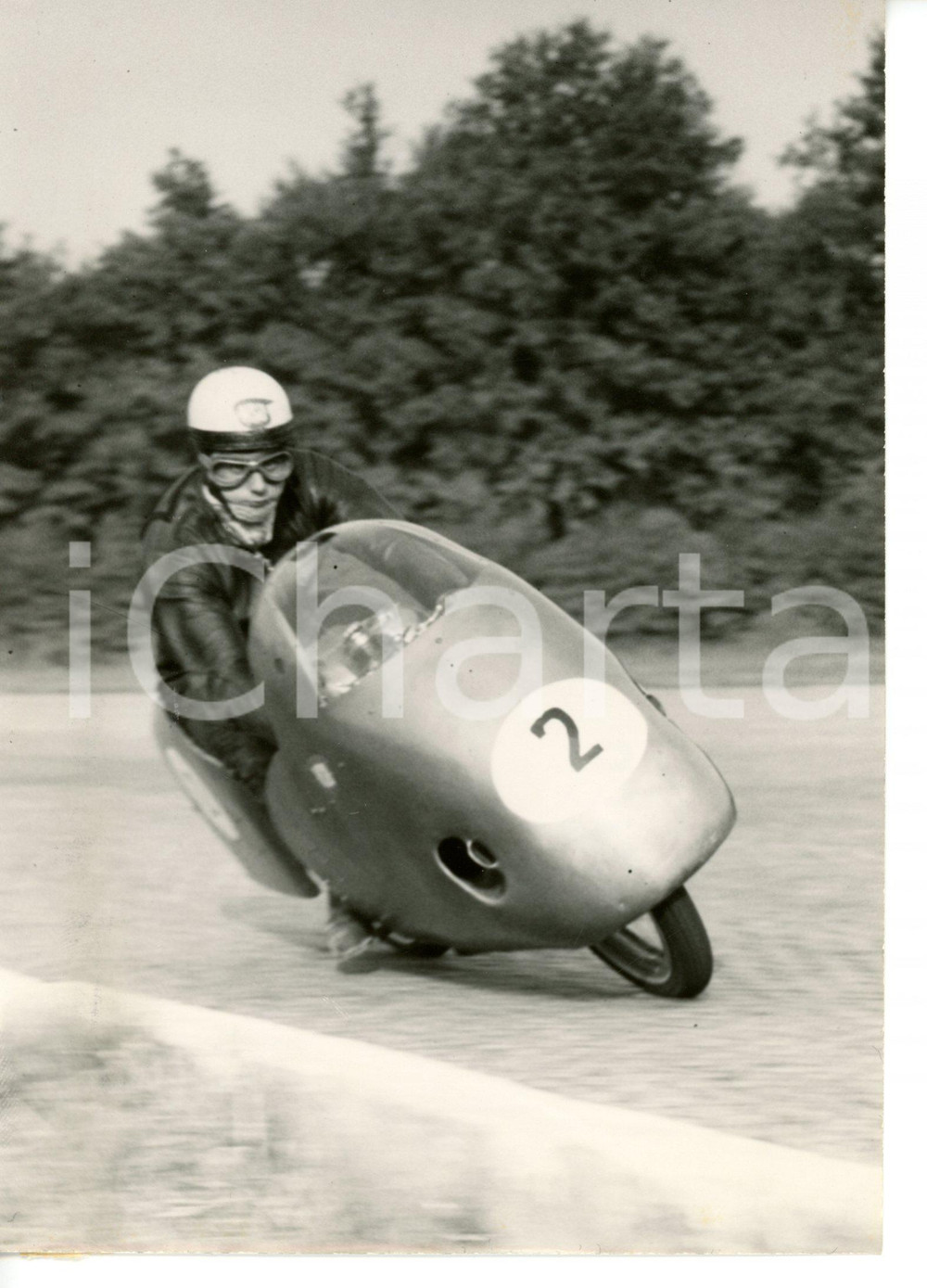 1955 MONZA Prove ufficiali GP DELLE NAZIONI - Passaggio di Werner HAAS su NSU