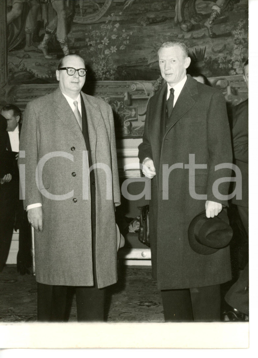 1959 PARIS Quai d'Orsay - Heinrich VON BRENTANO con Maurice COUVE DE MURVILLE
