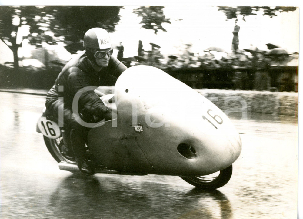 1954 BERNA MOTOCICLISMO - GP DELLA SVIZZERA Rupert HOLLAUS su NSU N° 16 Foto