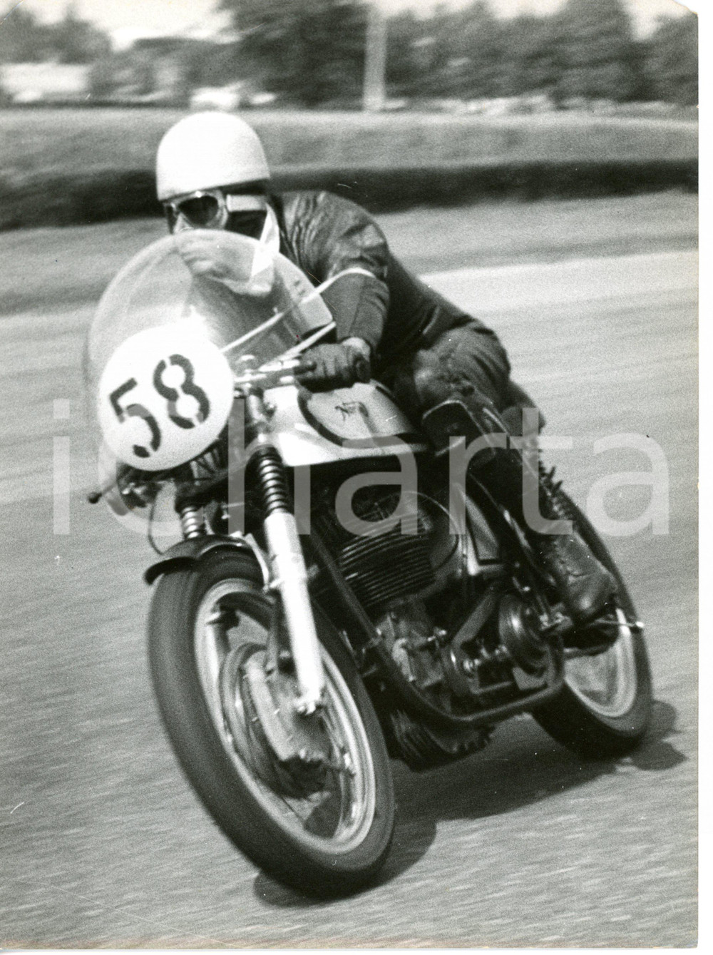 1955 ca MONZA - MOTOCICLISMO Adolfo COVI su NORTON durante allenamento - Foto