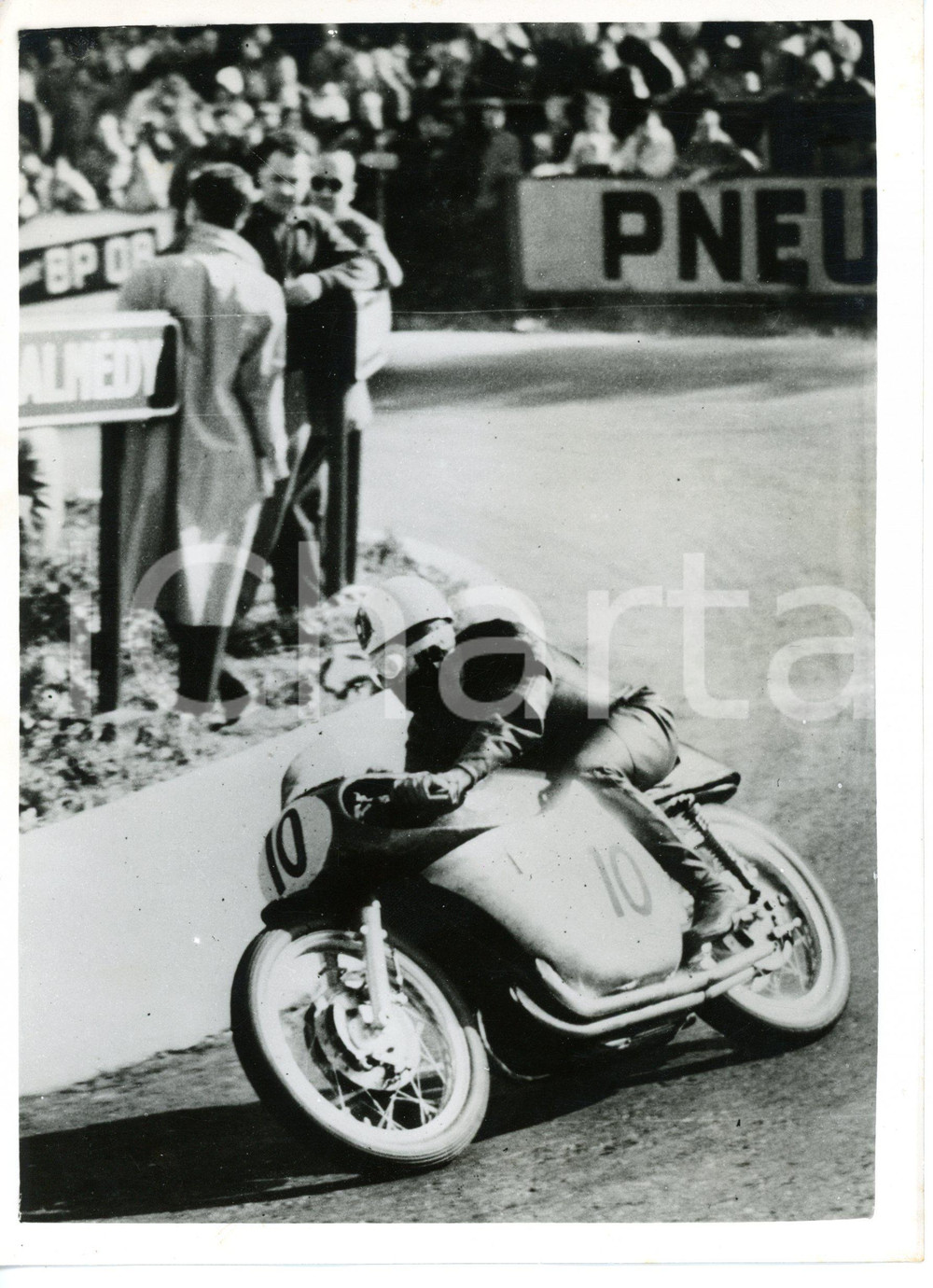 1954 FRANCORCHAMPS - GP DEL BELGIO Geoff DUKE su GILERA n° 10 durante la gara