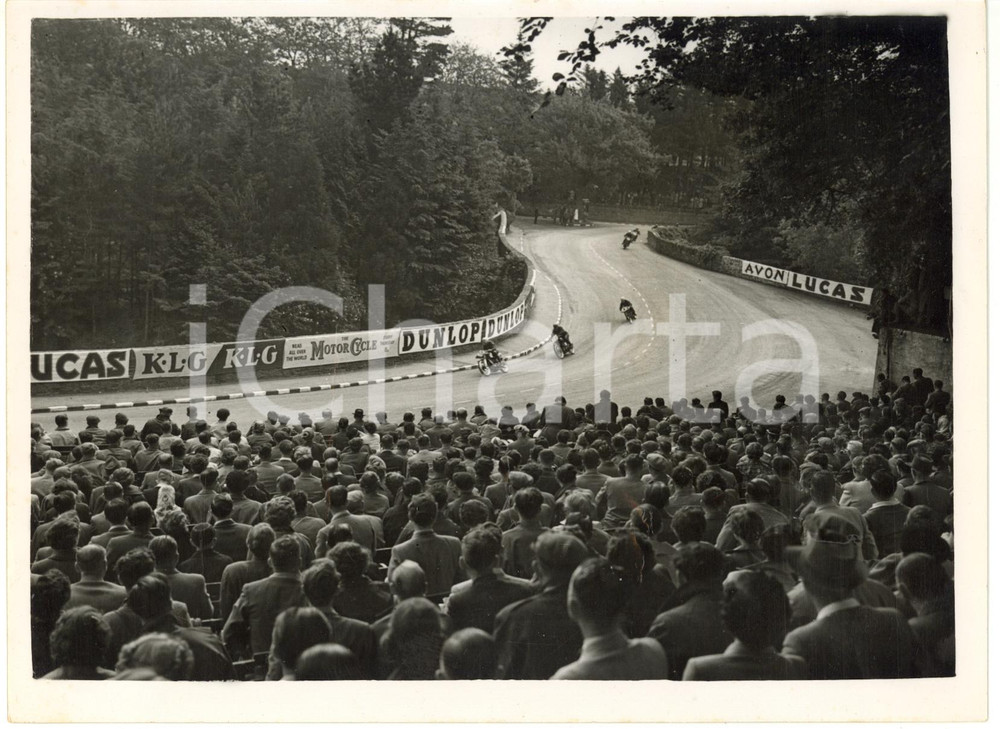 1954 ISOLA DI MAN Tourist Trophy - Passaggio della gara 250 sul Braddon Bridge