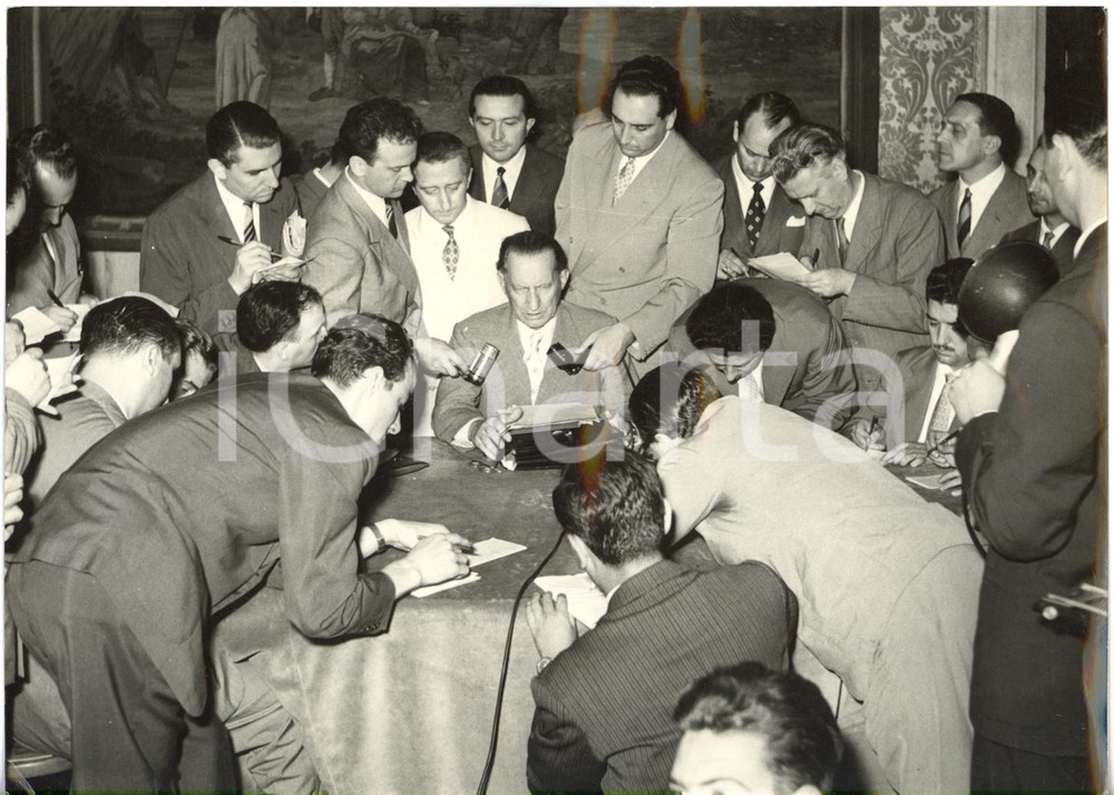 1953 ROMA Alcide DE GASPERI Conferenza stampa incarico formazione nuovo governo