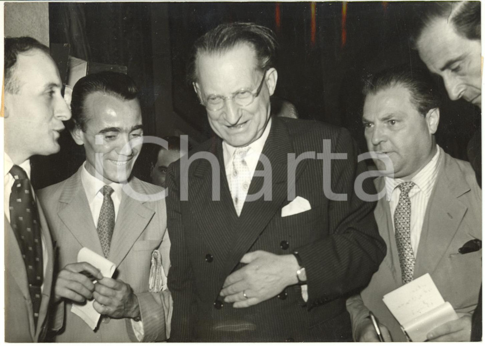 1953 ROMA QUIRINALE - Alcide DE GASPERI risponde ai giornalisti (2) *Foto 18x13