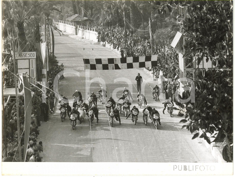1955 CIRCUITO DI OSPEDALETTI - Partenza GP di SANREMO classe 500 vista dall'alto