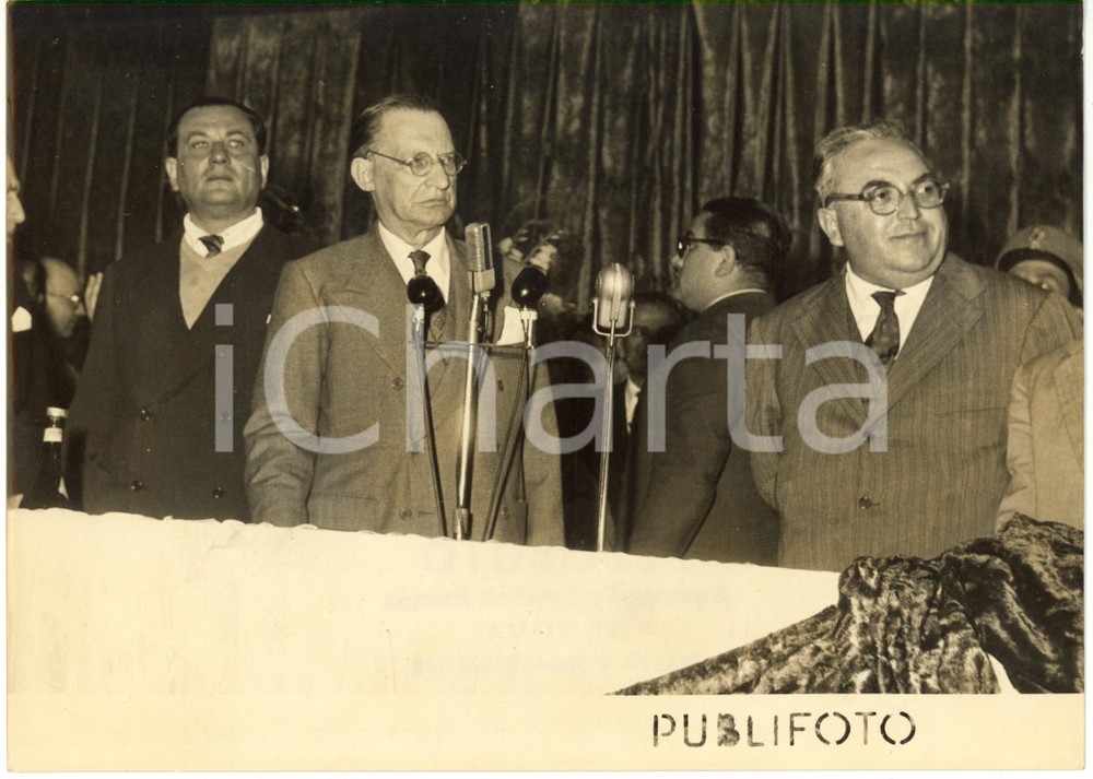 1953 NAPOLI - Alcide DE GASPERI e Antonio GAVA Comizio DEMOCRAZIA CRISTIANA Foto