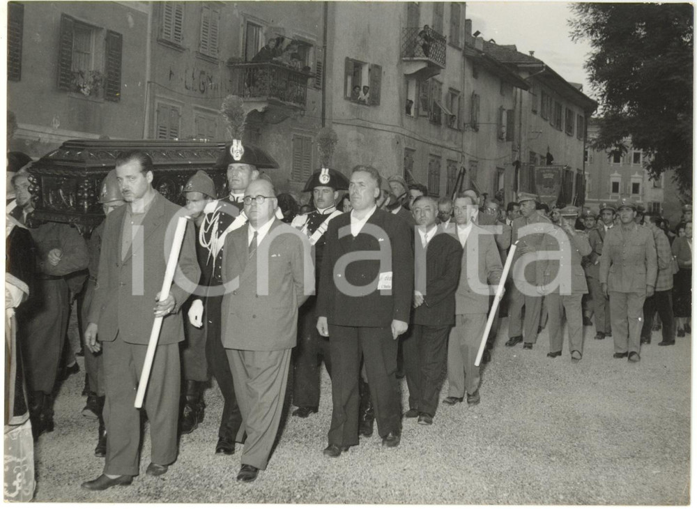 1954 BORGO VALSUGANA (TN) - Funerali Alcide DE GASPERI - Corteo funebre (2) 