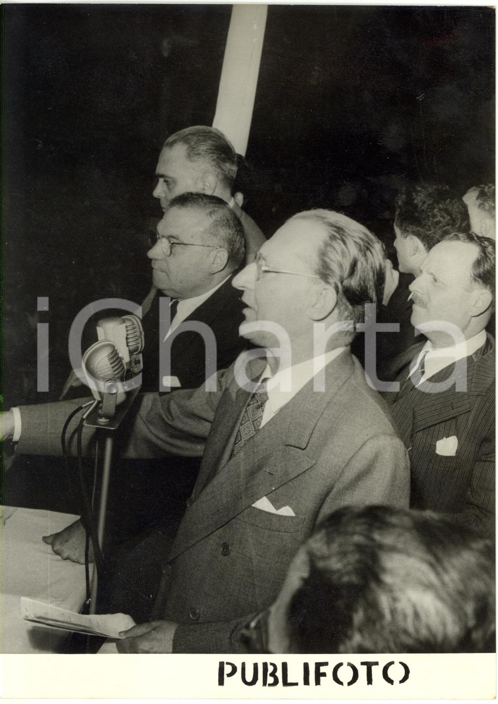 1953 PALERMO - DC Alcide DE GASPERI Salvatore ALDISIO Bernardo MATTARELLA *Foto