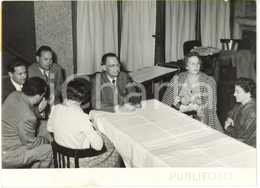 1953 TRENTO Alcide DE GASPERI ricevuto dalle autorità cittadine *Foto 18x13