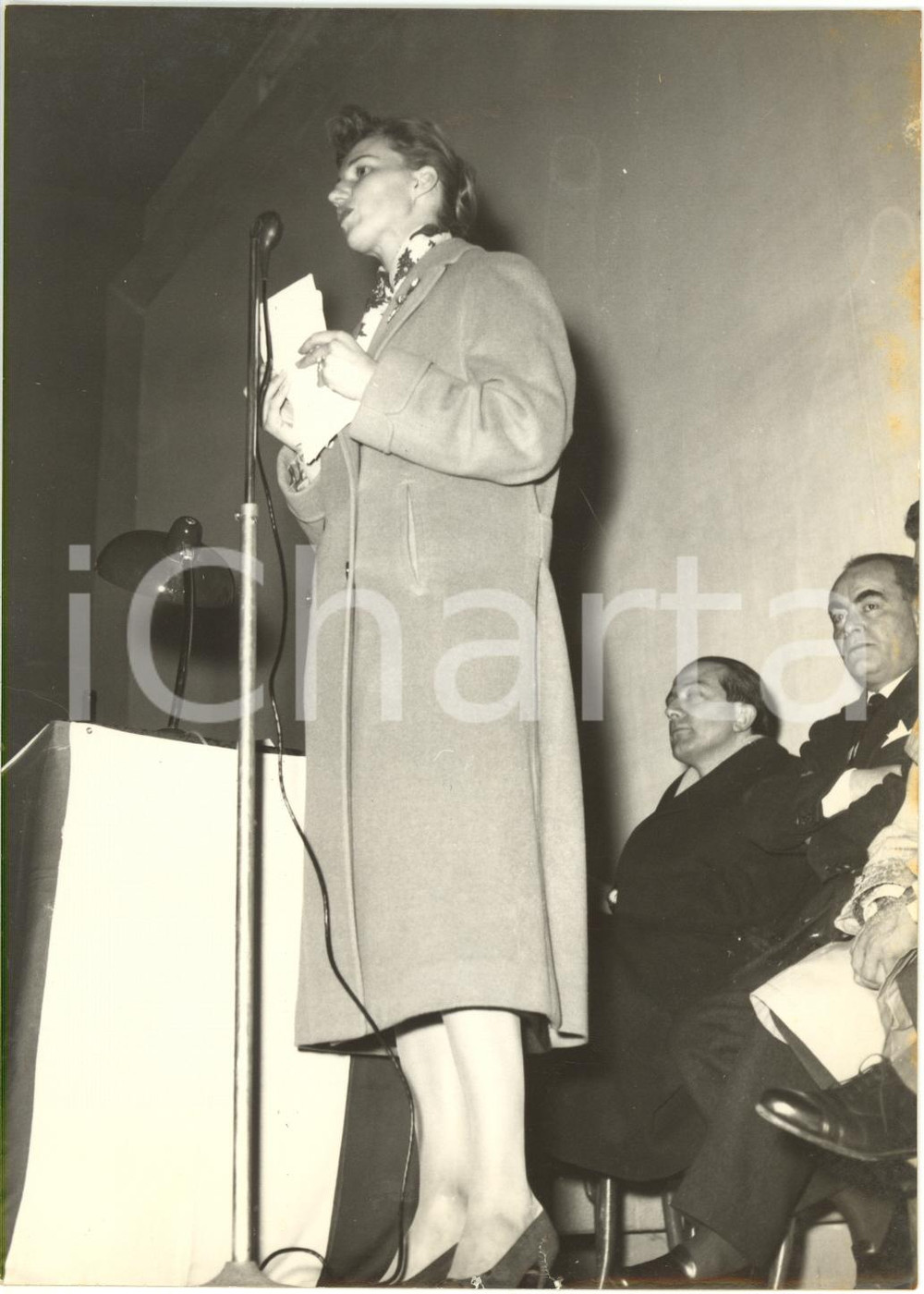 1958 ROMA Maria Romana DE GASPERI Discorso durante assemblea ATAC *Foto