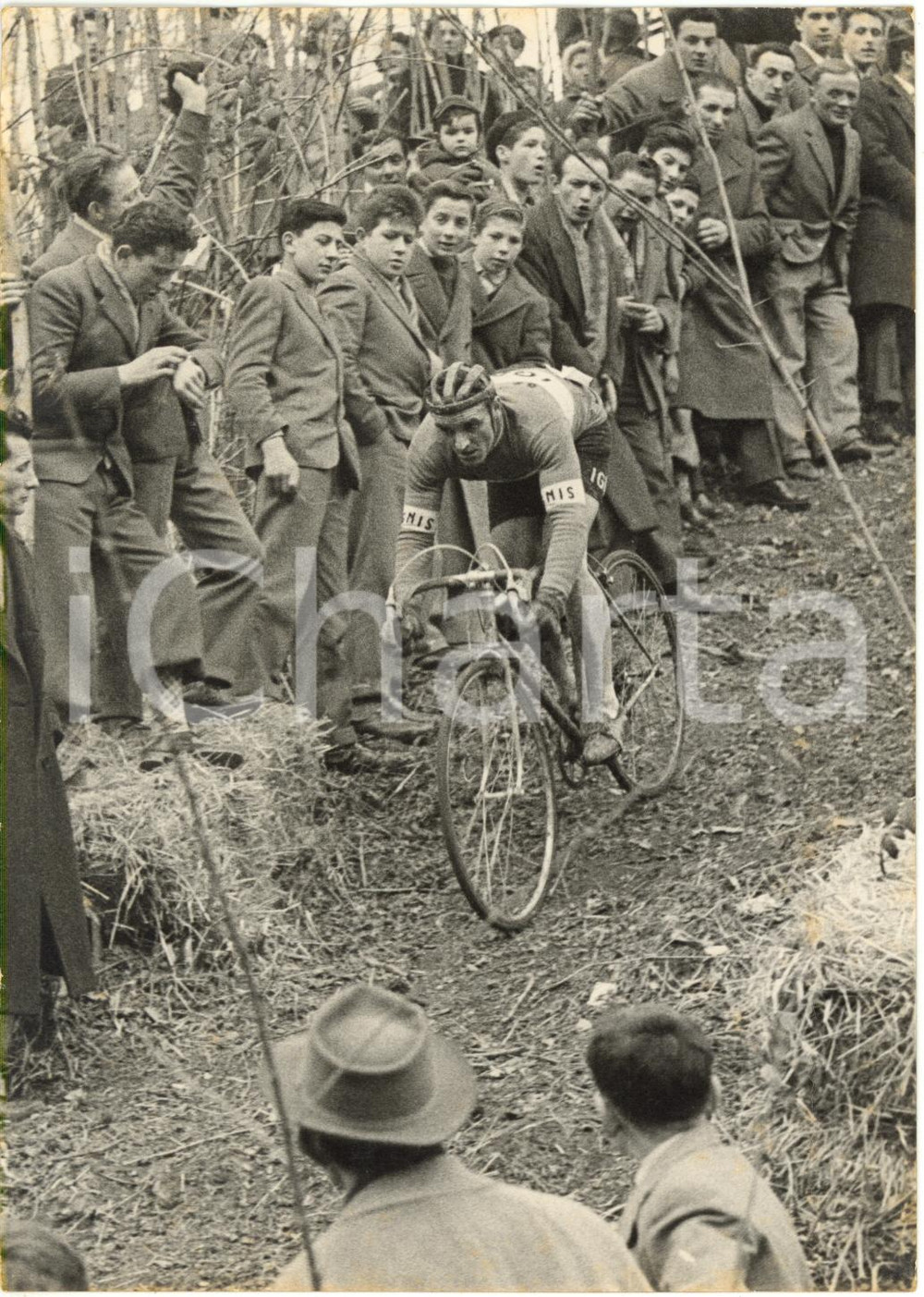 1957 ALBIZZATE (VA) MONDIALI CICLOCROSS - Graziano PERTUSI durante la gara *Foto