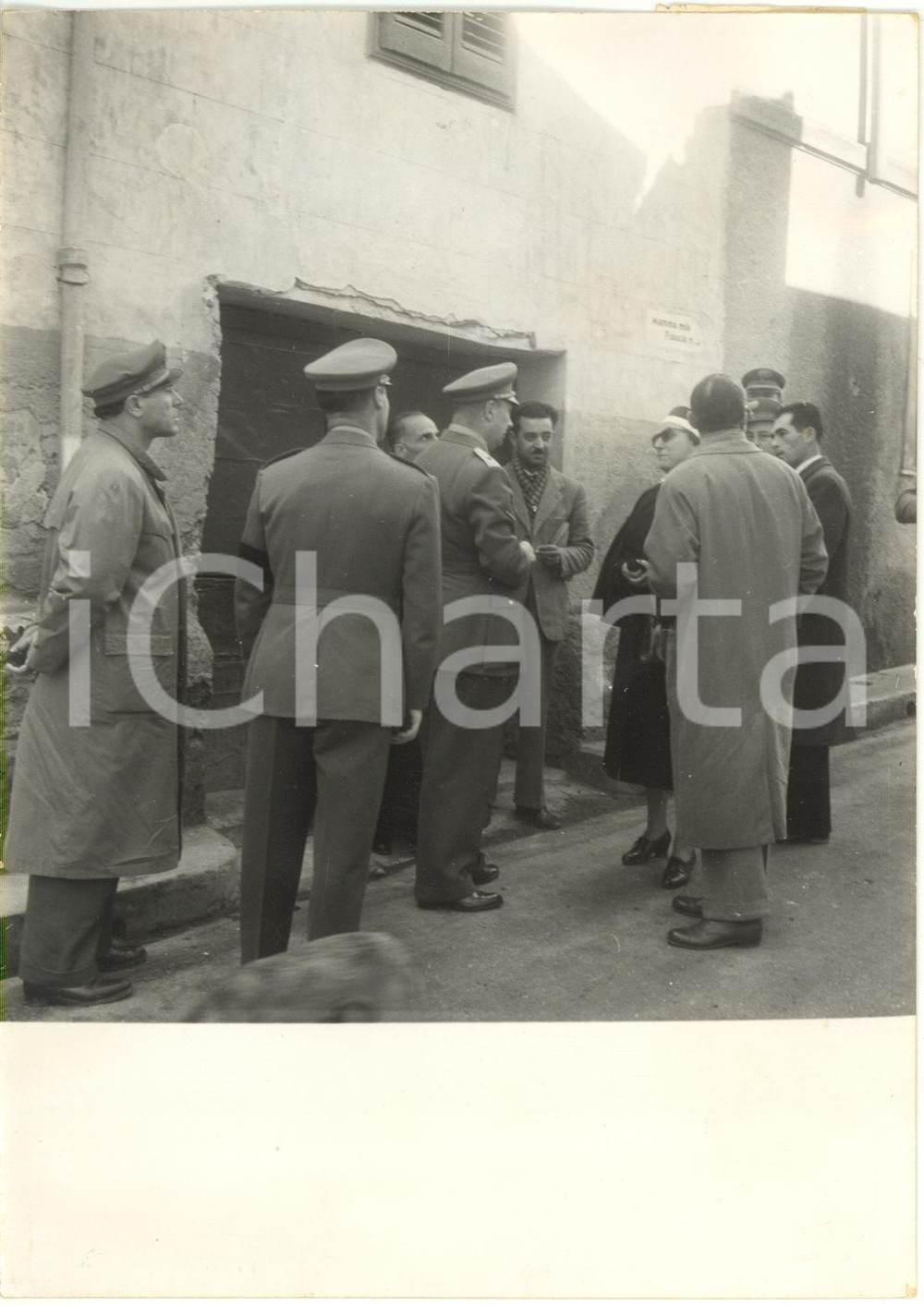 Fotografia d epoca originale 1954 TERREMOTO DI GRISÃŒ PA  Sopralluogo delle autoritÃ  locali in zone colpite 1