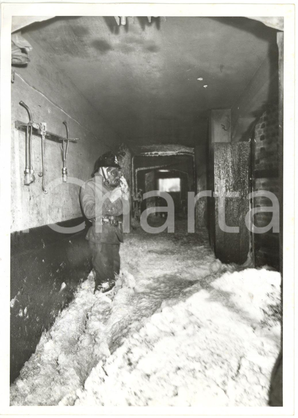 1959 TORINO - BORGO VANCHIGLIA Incendio CLEDCA Intervento VIGILI DEL FUOCO Foto