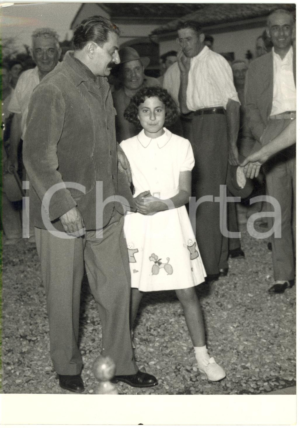 1955 RONCOLE DI BUSSETO Giovannino GUARESCHI con figlia Carlotta dopo detenzione